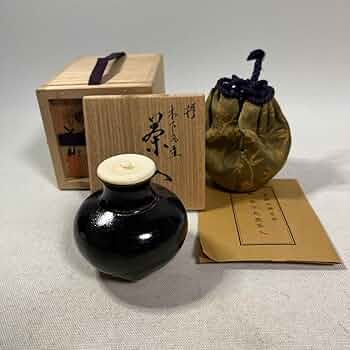 丸壷茶入 仕覆　共箱　茶道具 Amazon.co.jp: 茶道具 暁山作 摸 木下丸壺茶入 共箱 : ホーム